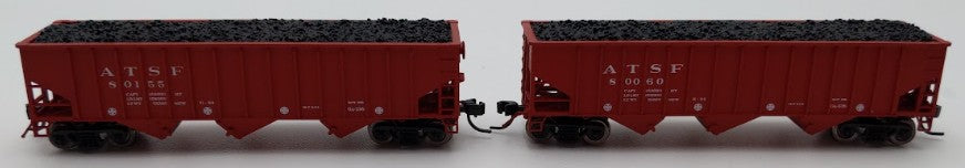 Bluford Shops 14062 N Scale Santa Fe 14-Panel 70-Ton 3-Bay Hopper Car 2 Pack