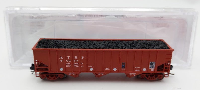 Bluford Shops 14677 N Santa Fe Ga-162 Post-'74 14-Panel 3-Bay Hopper Car #80657 EX/Box