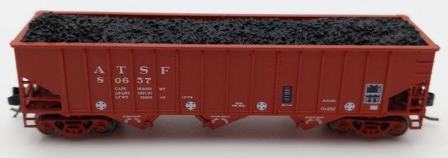 Bluford Shops 14677 N Santa Fe Ga-162 Post-'74 14-Panel 3-Bay Hopper Car #80657 EX/Box