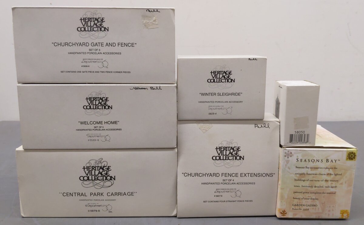 Dept 56 Assorted Hand-Painted Porcelain Accent Pieces [7] LN/Box