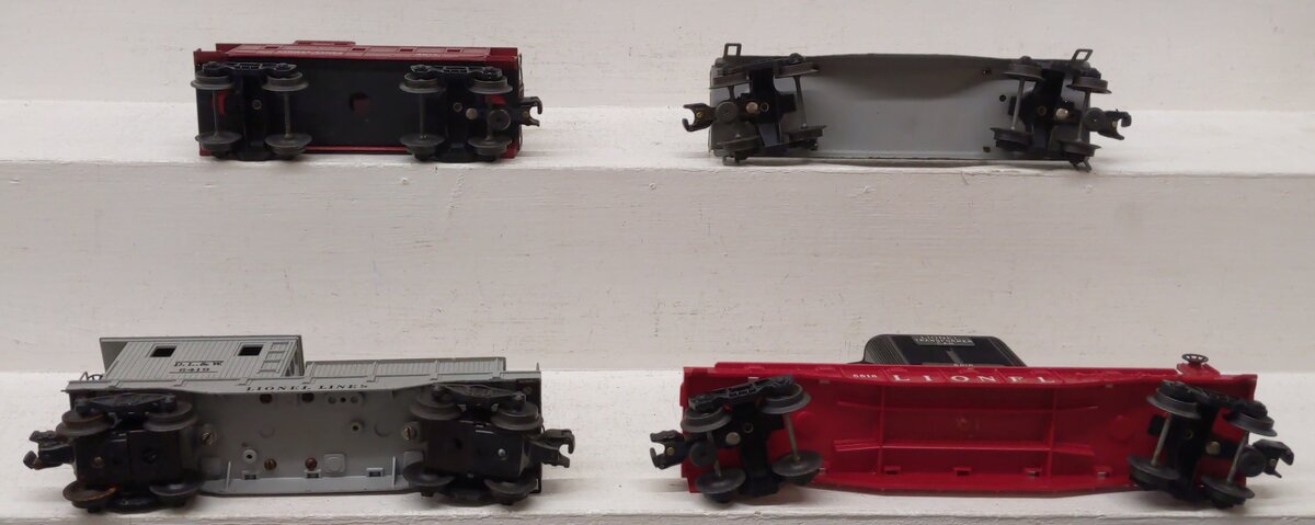 Lionel Vintage O Lionel Lines Freight Cars: 6411, 6017, 6419, 6818 [4] VG/Box