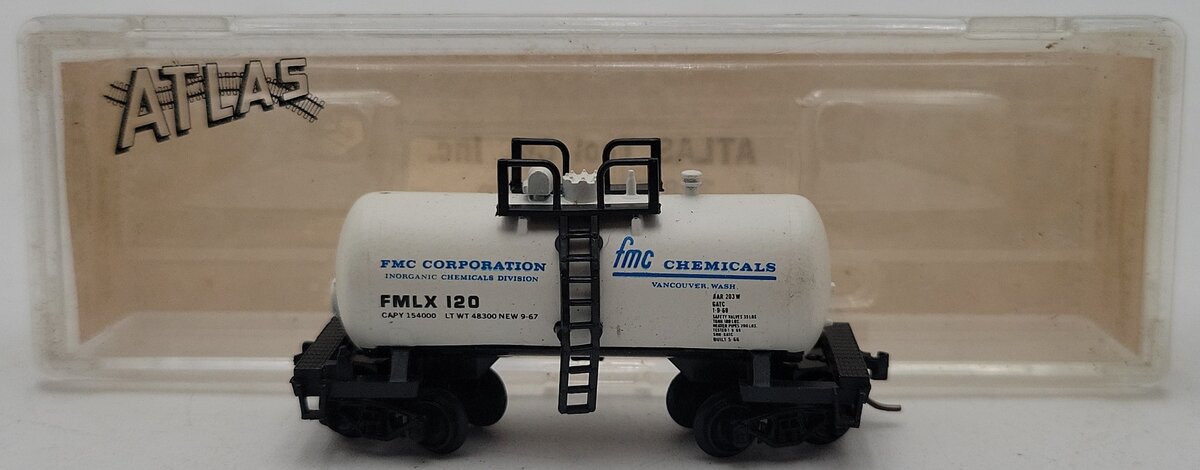 Atlas 3247 N Scale Food Machinery Corp. "Beercan" Tank Car #120 EX/Box