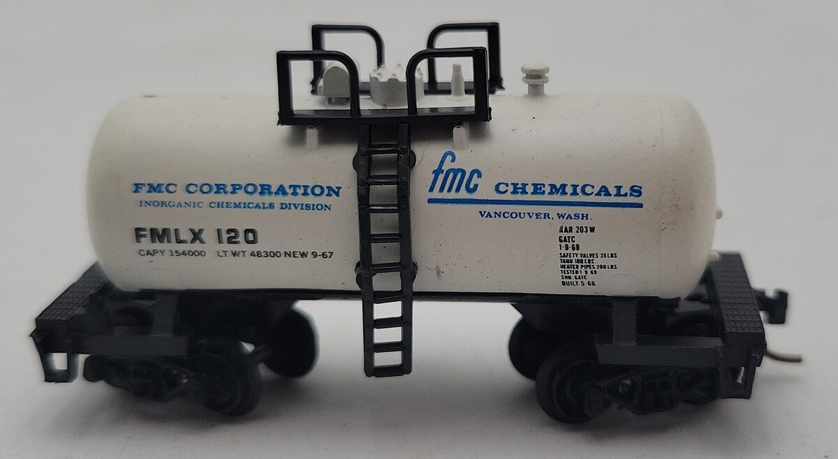 Atlas 3247 N Scale Food Machinery Corp. "Beercan" Tank Car #120 EX/Box