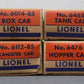 Lionel Vintage O Freight Cars: 6112-85, 6465, 6476, 6014-85, 6801 [5] EX/Box
