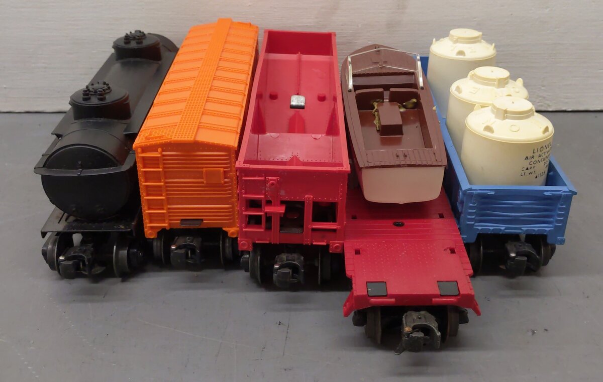 Lionel Vintage O Freight Cars: 6112-85, 6465, 6476, 6014-85, 6801 [5] EX/Box