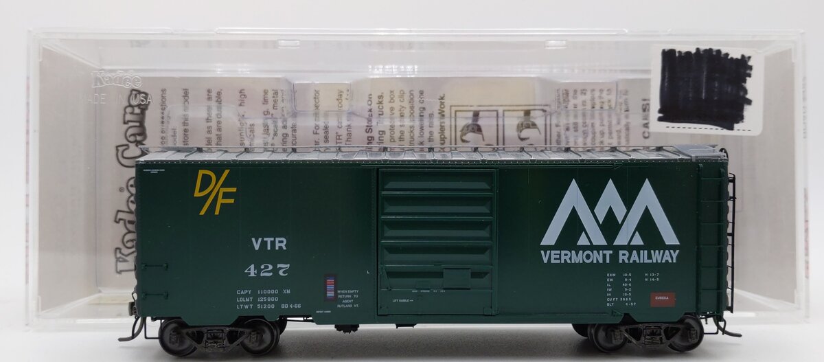 Kadee 5265 HO Scale Vermont Railway 40' PS-1 Boxcar #427 EX/Box