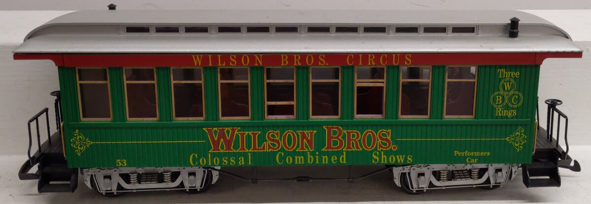 LGB 3180-DG G Scale Wilson Bros. Circus Passenger Car #53 EX