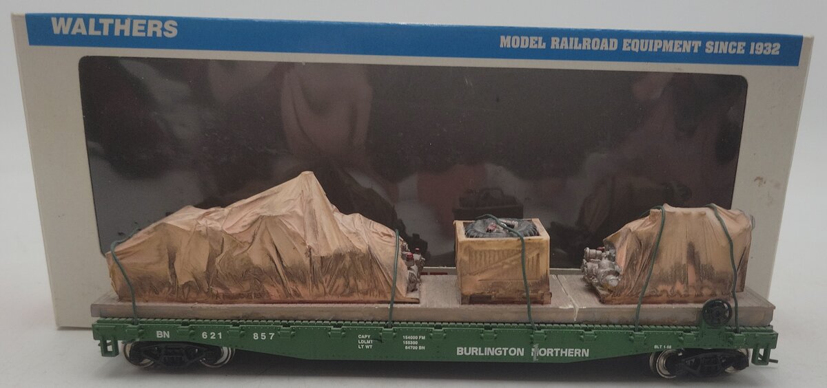 Walthers 931-601 HO Burlington Northern 50' Steel Flatcar W/Custom Load EX/Box
