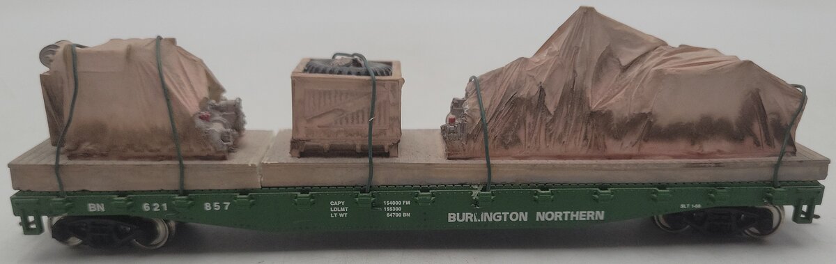 Walthers 931-601 HO Burlington Northern 50' Steel Flatcar W/Custom Load EX/Box