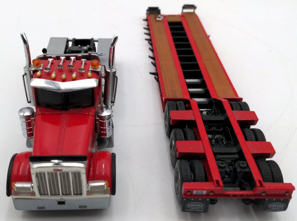 Sword Models SW2027-ALL 1:50 Diecast Peterbilt 379 Tractor w/ Lowboy Trailer VG