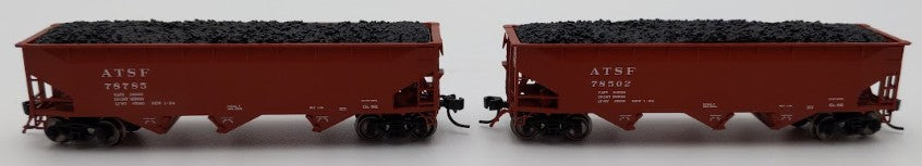 Bluford Shops 73452 N Scale ATSF 70 Ton Offset Side 3-Bay Hopper Car 2 Pack LN/Box