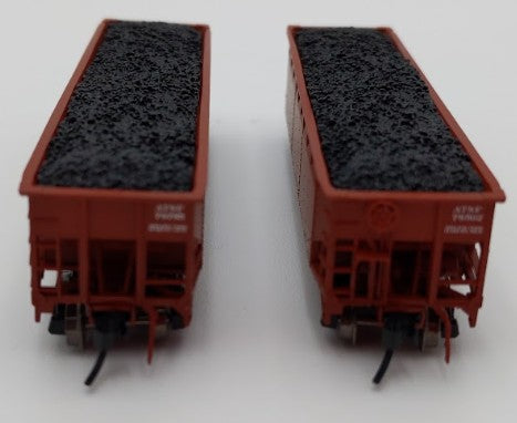 Bluford Shops 73452 N Scale ATSF 70 Ton Offset Side 3-Bay Hopper Car 2 Pack LN/Box