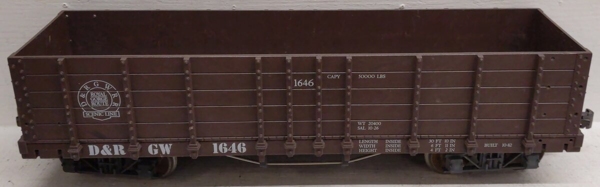 LGB 1646 G Scale D&RGW Gondola #1646 (Metal Wheels) VG