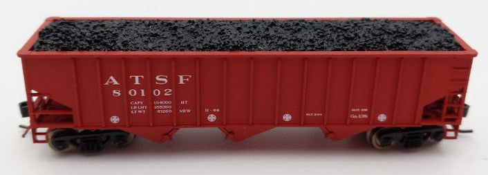 Bluford Shops 14063 N Scale Santa Fe 70T 3 Bay 14 Panel Rib Side Hooper #80102 EX/Box