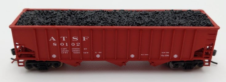 Bluford Shops 14063 N Scale Santa Fe 70T 3 Bay 14 Panel Rib Side Hooper #80102 EX/Box