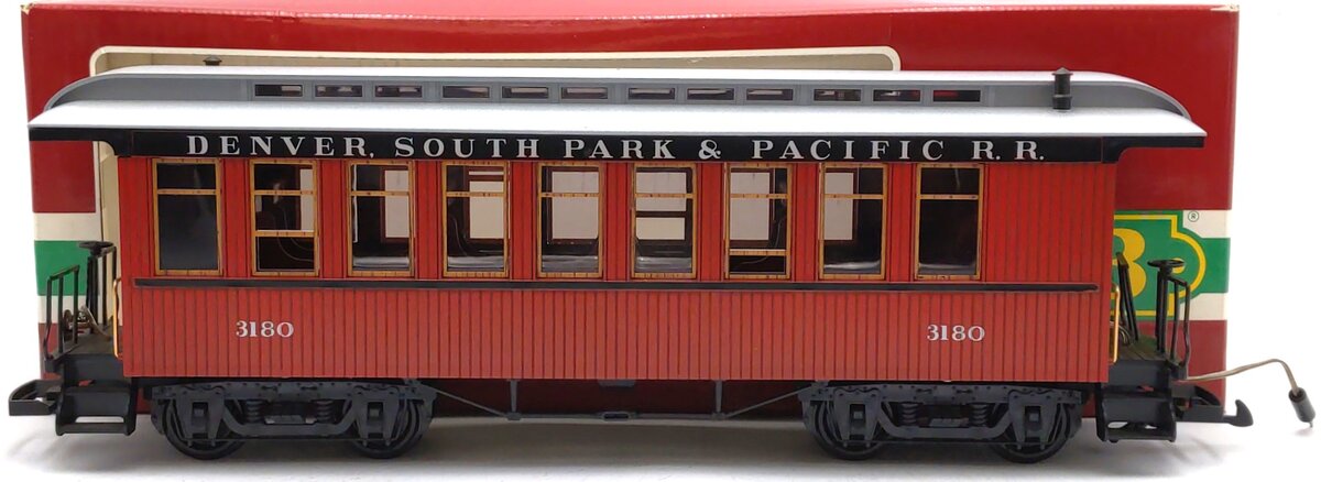 LGB 3180 G Scale Denver, South Park & Pacific Passenger Car w/Lighting EX/Box