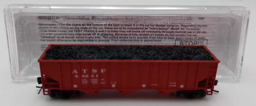 Bluford Shops 14063 N Scale Santa Fe 70T 3 Bay 14 Panel Rib Side Hooper #80021 LN/Box