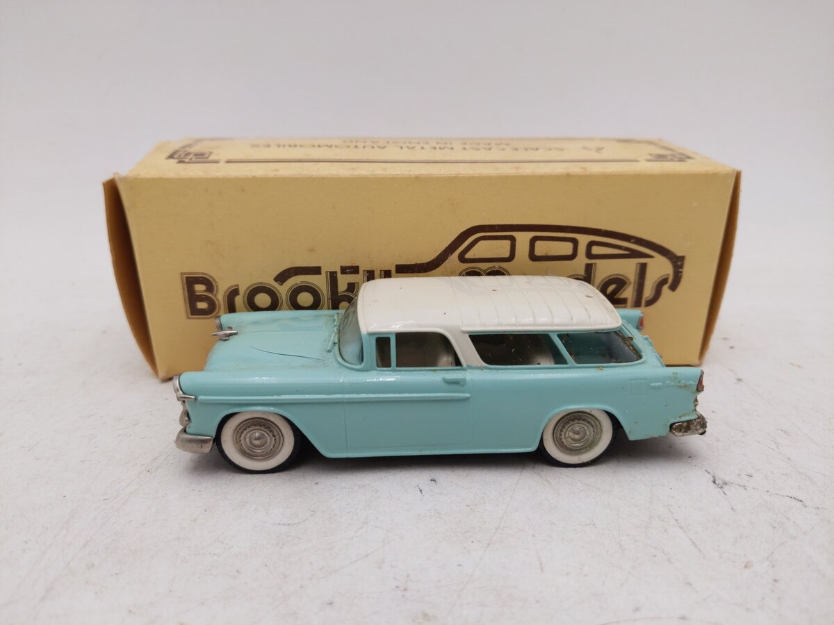 Brooklin BRK26 1:43 1955 Chevy Nomad - Blue/White EX/Box