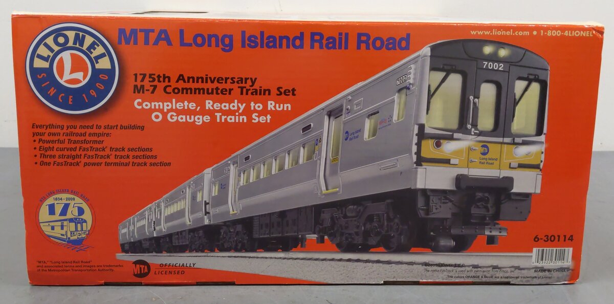 Lionel 6-30114 O Gauge Long Island Railroad M7 Anniversary Commuter Train Set LN/Box