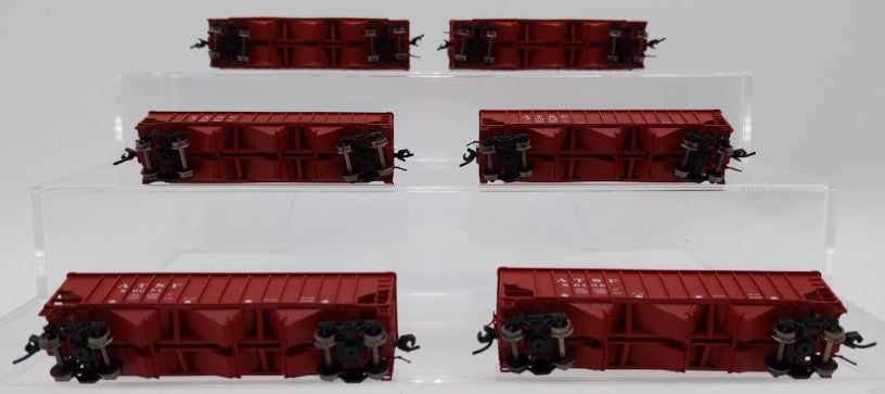 Bluford Shops 14066 N Scale ATSF 14 Panel Rid Side Hopper Car 6 Pack EX/Box