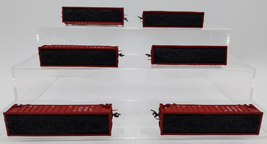 Bluford Shops 14066 N Scale ATSF 14 Panel Rid Side Hopper Car 6 Pack EX/Box