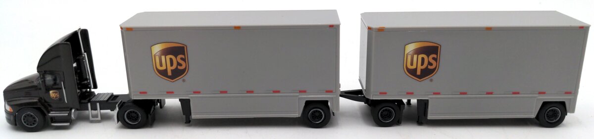 Tonkin 1:87 UPS Semi w/Double Pup Trailers EX