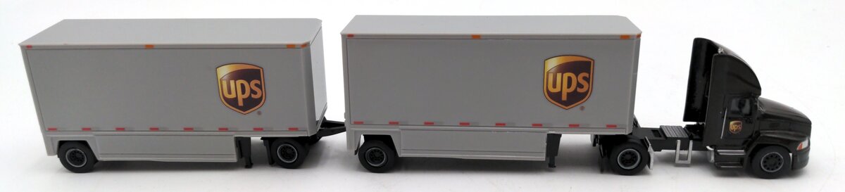 Tonkin 1:87 UPS Semi w/Double Pup Trailers EX