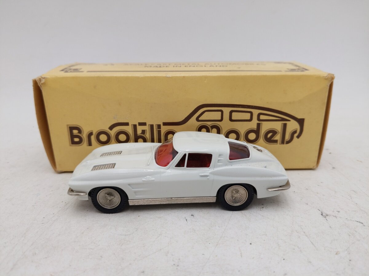 Brooklin Models BRK21 1:43 1963 Corvette Stingray Coupe - White EX/Box