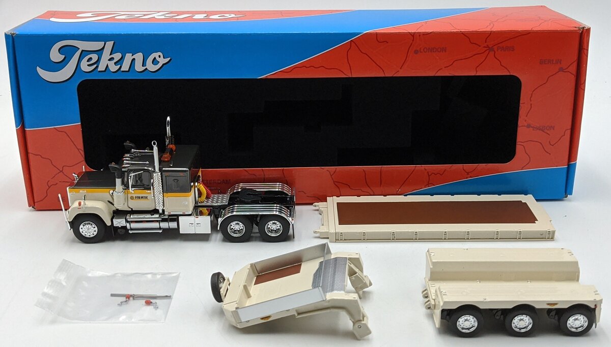 Tekno 87040 1:50 Diecast Mack RW Superliner 6x4 Truck Low Loader Trailer Herik NIB