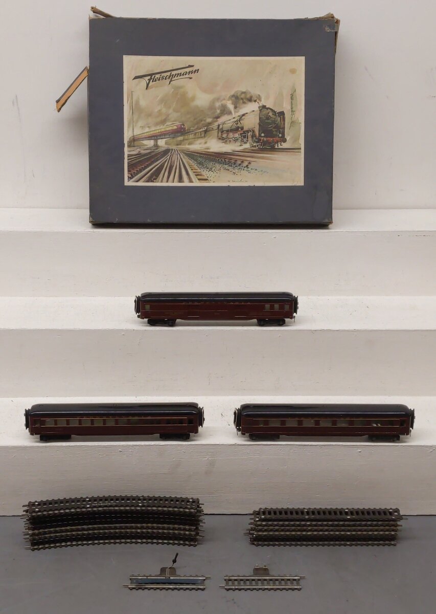Fleischmann 1365/3 HO Scale Pennsylvania Passenger Cars & Track Sections VG/Box