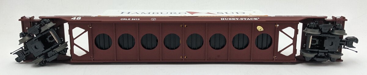 MTH 20-95060 O Scale Coe Rail Husky Stack Car #5413 w/ Containers VG