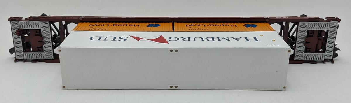 MTH 20-95060 O Scale Coe Rail Husky Stack Car #5413 w/ Containers VG
