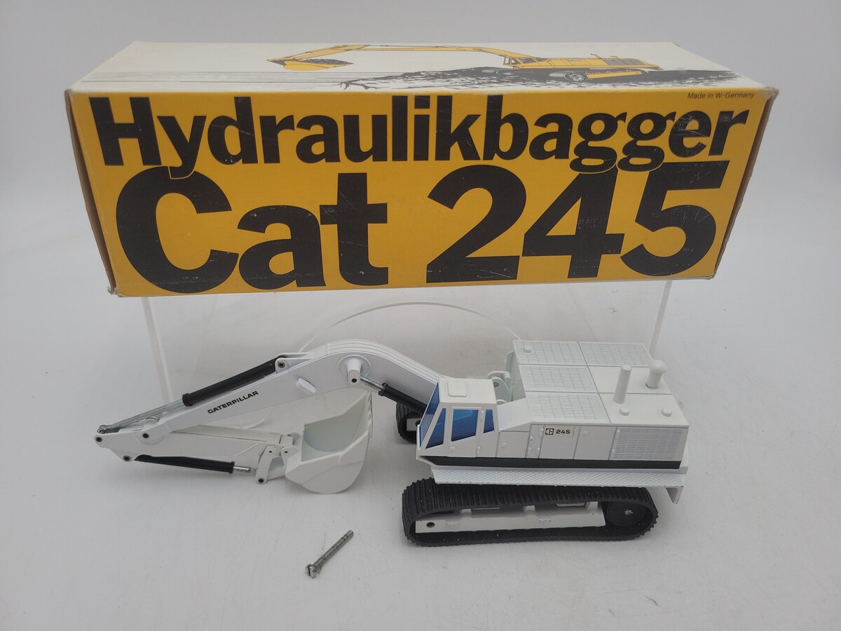 NZG 160 1:50 Scale White Caterpillar 245 Hydraulic Excavator Movable Arm/Bucket NIB