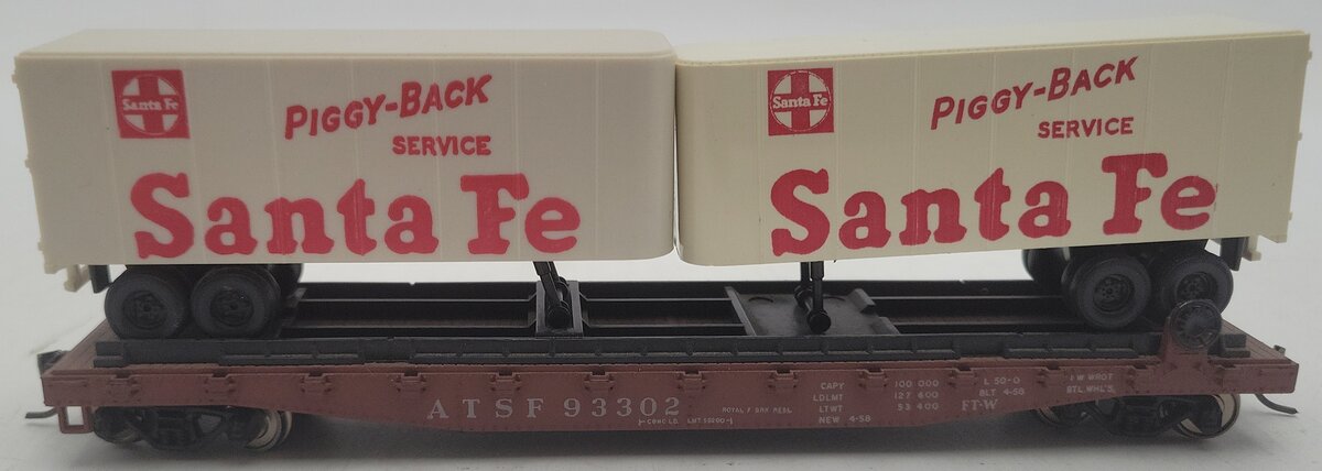 Athearn HO Scale Atchison Topeka Santa Fe Flatcar #93302 W/ Load EX