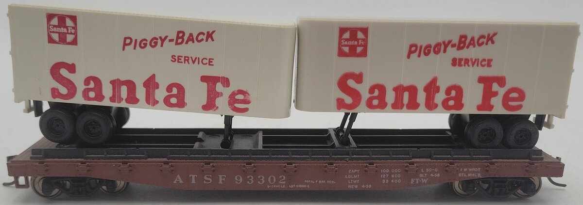 Athearn HO Scale Atchison Topeka Santa Fe Flatcar #93302 W/ Load EX