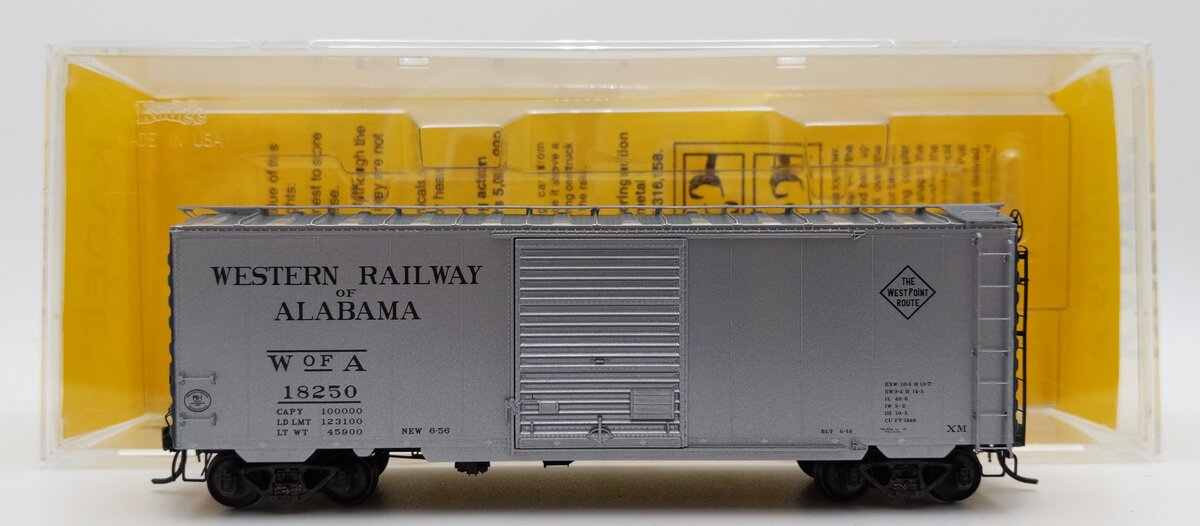 Kadee 5230 HO Western of Alabama 40' PS-1 Boxcar #18250 EX/Box