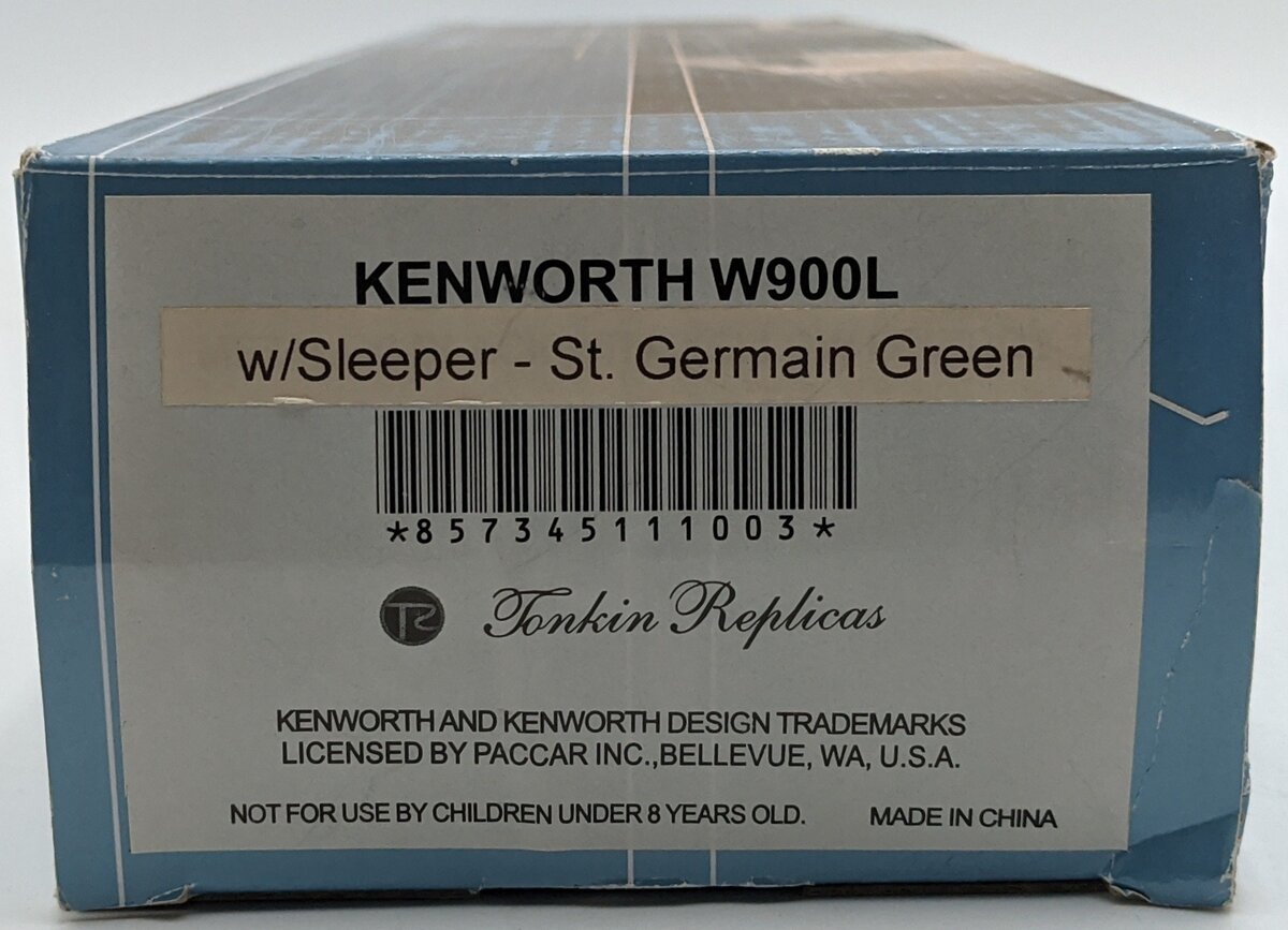 Tonkin 1:50 Diecast Kenworth W900L w/Sleeper St. Germain Green NIB