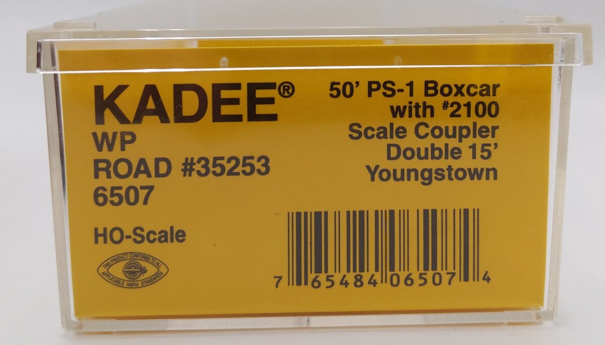 Kadee 6507 HO Scale Western Pacific 50' PS-1 Boxcar W/ 2100 Scale Coupler #35253 EX/Box