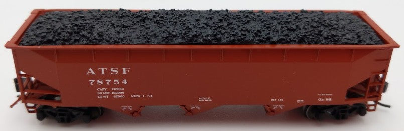 Bluford Shops 73456 N Scale 1950's Santa Fe 3 Bay Offset Side Hopper Car #78754 LN/Box