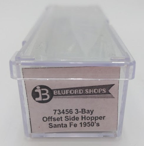 Bluford Shops 73456 N Scale 1950's Santa Fe 3 Bay Offset Side Hopper Car #78754 LN/Box