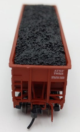 Bluford Shops 73456 N Scale 1950's Santa Fe 3 Bay Offset Side Hopper Car #78521 LN/Box