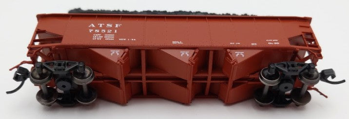 Bluford Shops 73456 N Scale 1950's Santa Fe 3 Bay Offset Side Hopper Car #78521 LN/Box