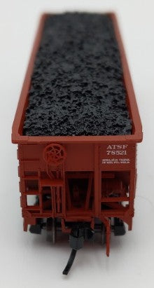 Bluford Shops 73456 N Scale 1950's Santa Fe 3 Bay Offset Side Hopper Car #78521 LN/Box