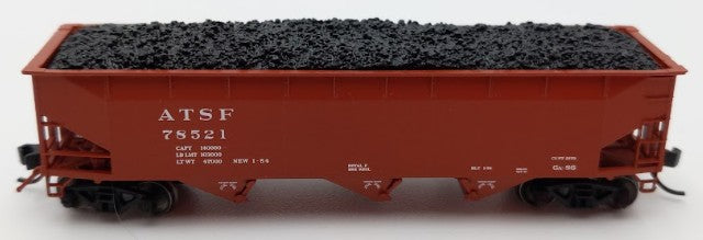 Bluford Shops 73456 N Scale 1950's Santa Fe 3 Bay Offset Side Hopper Car #78521 LN/Box