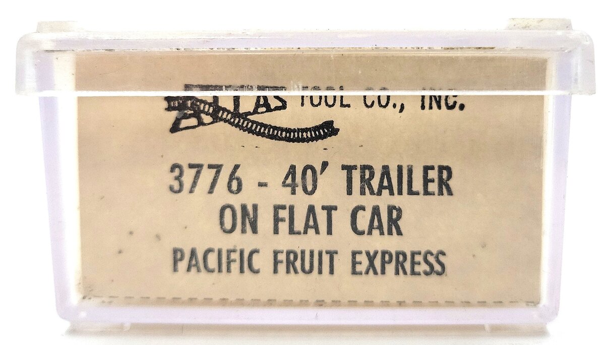 Atlas 3776 N Scale Piggy Back Flatcar With Pacific Fruit Express Trailer EX/Box