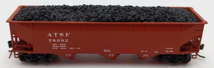 Bluford Shops 73456 N Scale 1950's Santa Fe 3 Bay Offset Side Hopper Car #78682 LN/Box