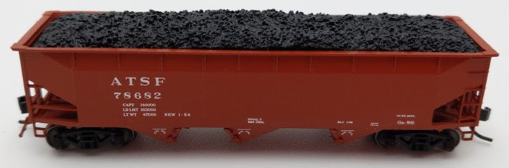 Bluford Shops 73456 N Scale 1950's Santa Fe 3 Bay Offset Side Hopper Car #78682 LN/Box