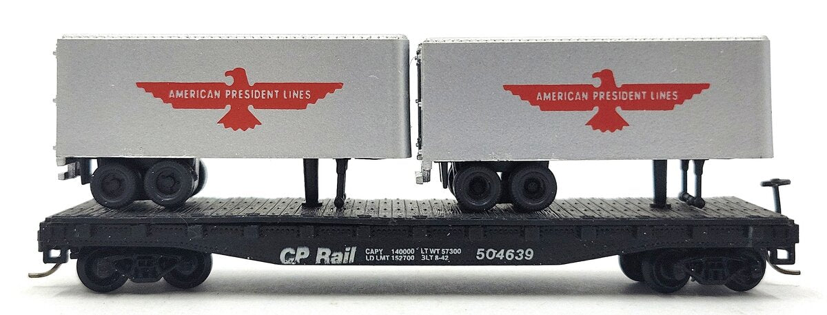 Atlas 3753 N Scale Conrail Flat Car w/ American President Lines Trailers LN/Box