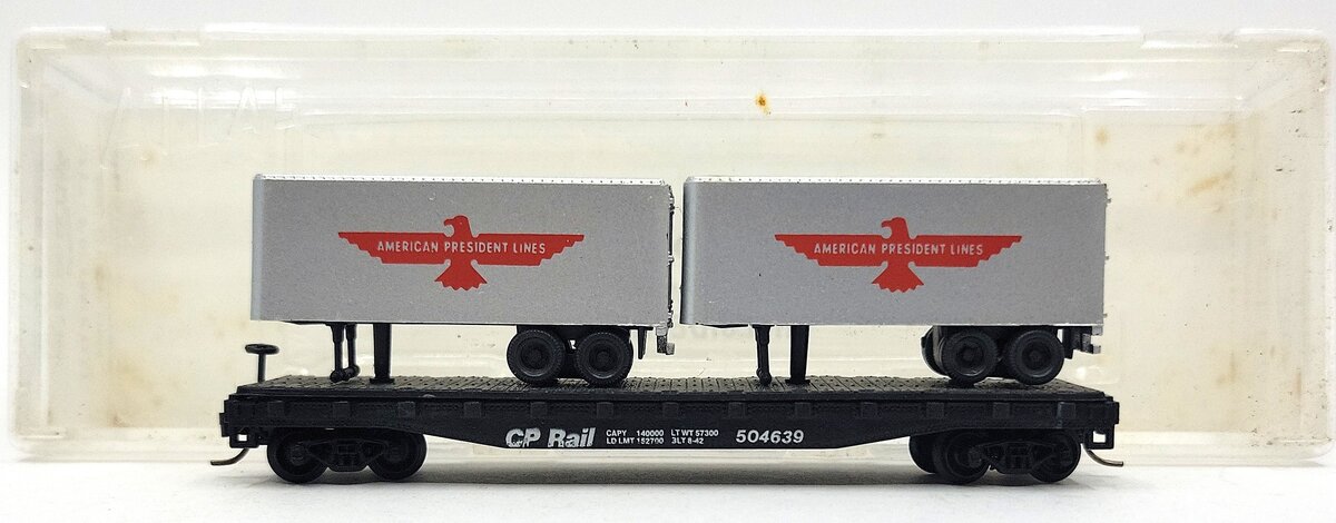 Atlas 3753 N Scale Conrail Flat Car w/ American President Lines Trailers LN/Box