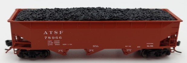 Bluford Shops 73456 N Scale 1950's Santa Fe 3 Bay Offset Side Hopper Car #78966 LN/Box